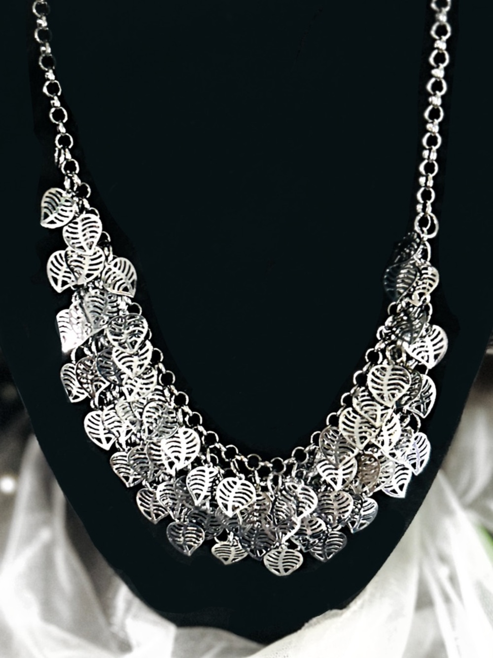 Silver Leaf Layered Necklace